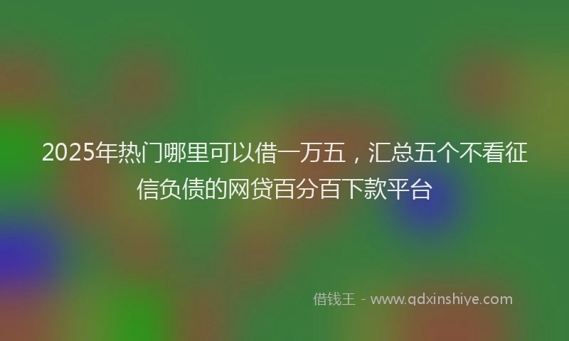 2025年热门哪里可以借一万五，汇总五个不看征信负债的网贷百分百下款平台