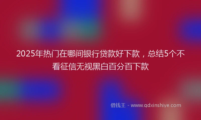 2025年热门在哪间银行贷款好下款，总结5个不看征信无视黑白百分百下款