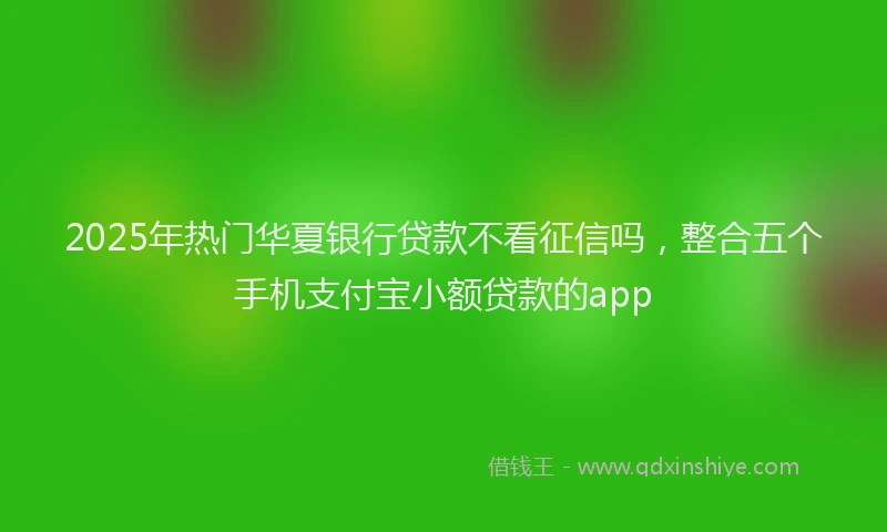 2025年热门华夏银行贷款不看征信吗，整合五个手机支付宝小额贷款的app
