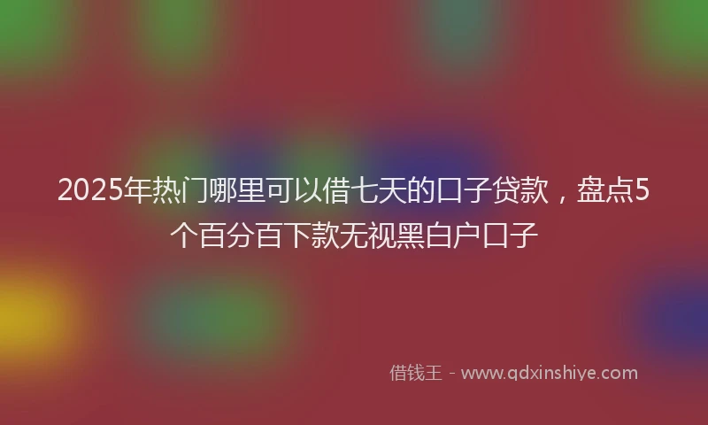 2025年热门哪里可以借七天的口子贷款，盘点5个百分百下款无视黑白户口子