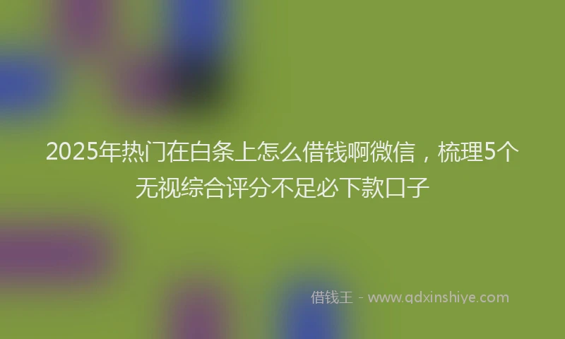 2025年热门在白条上怎么借钱啊微信，梳理5个无视综合评分不足必下款口子