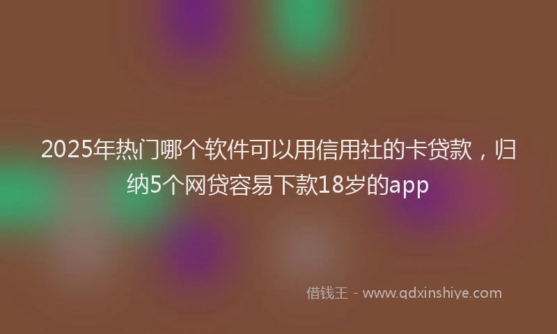 2025年热门哪个软件可以用信用社的卡贷款，归纳5个网贷容易下款18岁的app