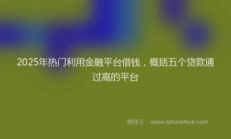 2025年热门利用金融平台借钱，概括五个贷款通过高的平台