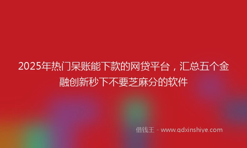 2025年热门呆账能下款的网贷平台，汇总五个金融创新秒下不要芝麻分的软件