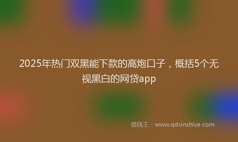 2025年热门双黑能下款的高炮口子，概括5个无视黑白的网贷app