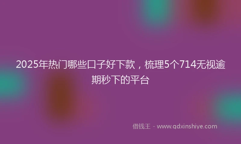 2025年热门哪些口子好下款，梳理5个714无视逾期秒下的平台