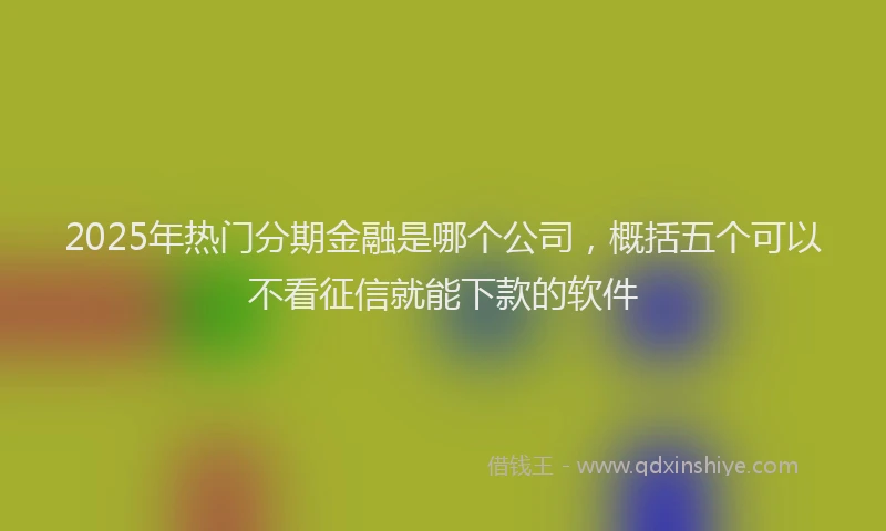 2025年热门分期金融是哪个公司，概括五个可以不看征信就能下款的软件