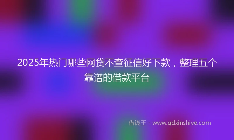 2025年热门哪些网贷不查征信好下款，整理五个靠谱的借款平台