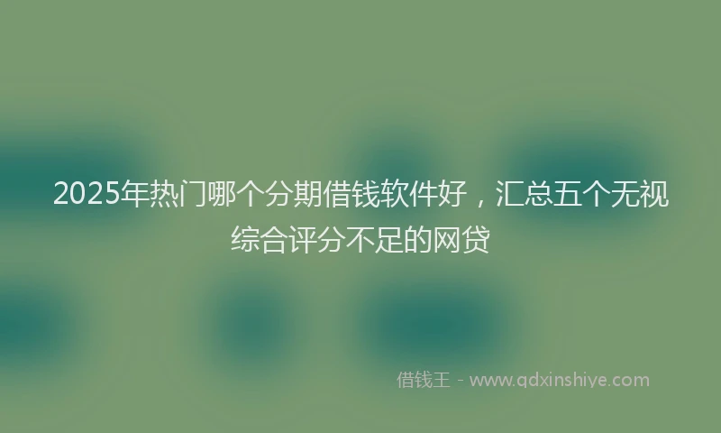2025年热门哪个分期借钱软件好，汇总五个无视综合评分不足的网贷
