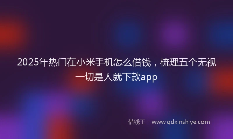 2025年热门在小米手机怎么借钱，梳理五个无视一切是人就下款app