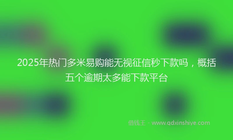 2025年热门多米易购能无视征信秒下款吗，概括五个逾期太多能下款平台