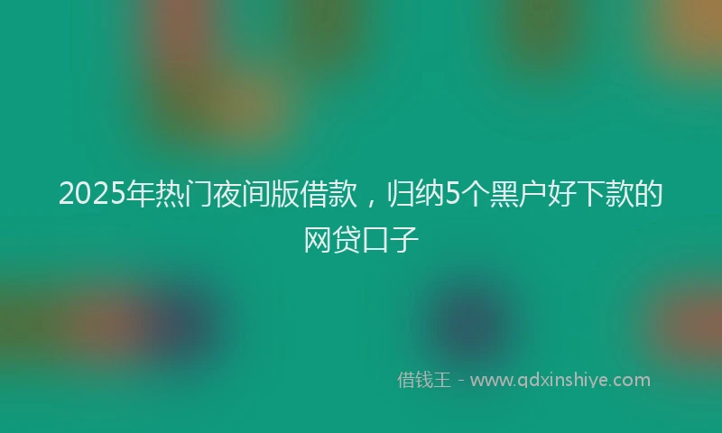 2025年热门夜间版借款，归纳5个黑户好下款的网贷口子