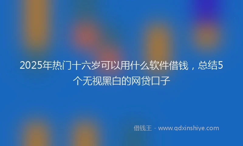 2025年热门十六岁可以用什么软件借钱，总结5个无视黑白的网贷口子