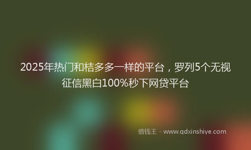 2025年热门和桔多多一样的平台，罗列5个无视征信黑白100%秒下网贷平台