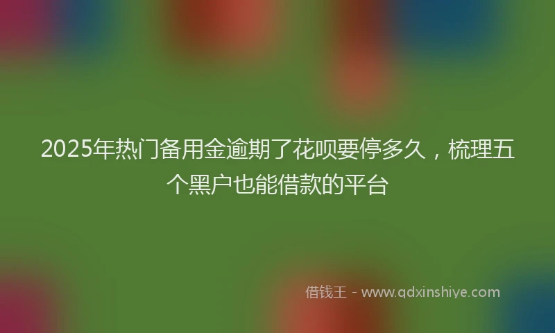 2025年热门备用金逾期了花呗要停多久，梳理五个黑户也能借款的平台