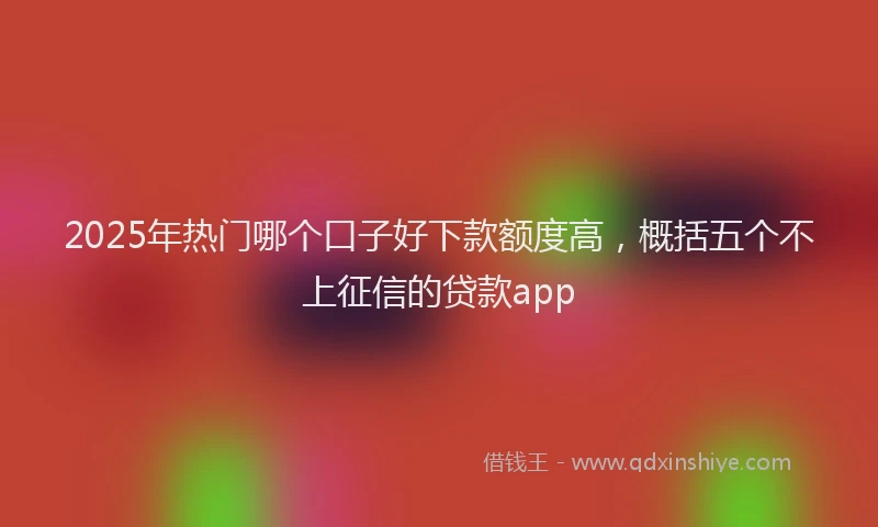 2025年热门哪个口子好下款额度高，概括五个不上征信的贷款app