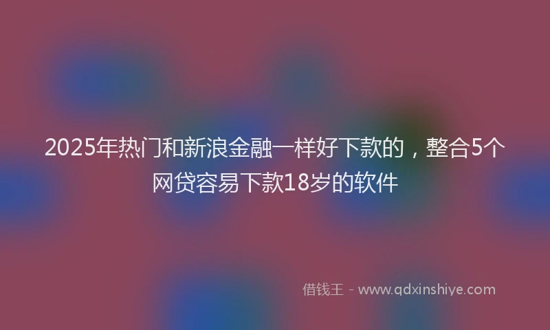 2025年热门和新浪金融一样好下款的，整合5个网贷容易下款18岁的软件