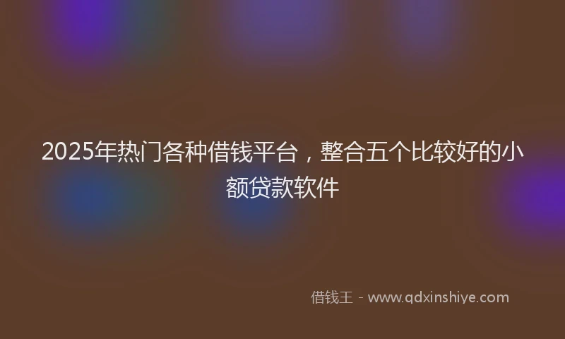 2025年热门各种借钱平台，整合五个比较好的小额贷款软件