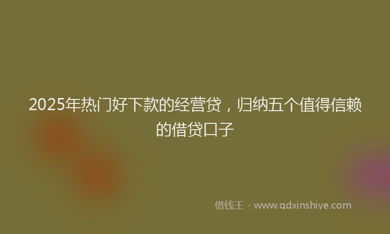 2025年热门好下款的经营贷，归纳五个值得信赖的借贷口子