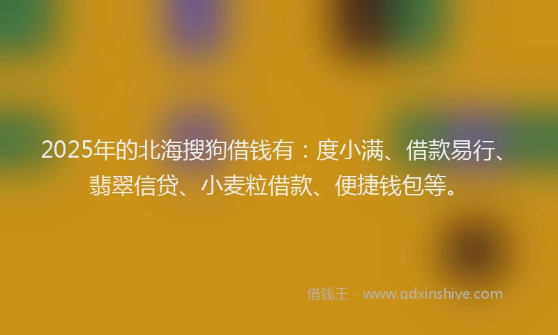 2025年的北海搜狗借钱有：度小满、借款易行、翡翠信贷、小麦粒借款、便捷钱包等。