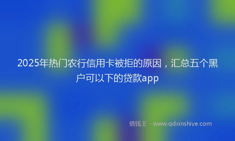 2025年热门农行信用卡被拒的原因，汇总五个黑户可以下的贷款app