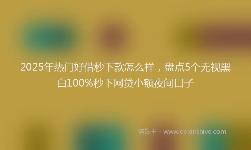 2025年热门好借秒下款怎么样，盘点5个无视黑白100%秒下网贷小额夜间口子