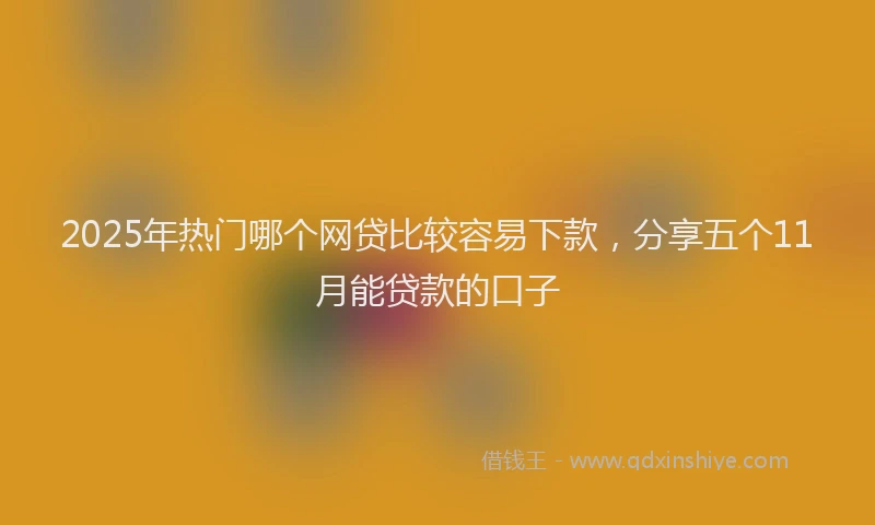 2025年热门哪个网贷比较容易下款，分享五个11月能贷款的口子