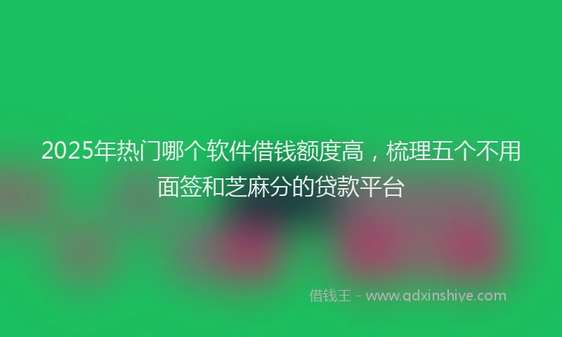 2025年热门哪个软件借钱额度高，梳理五个不用面签和芝麻分的贷款平台