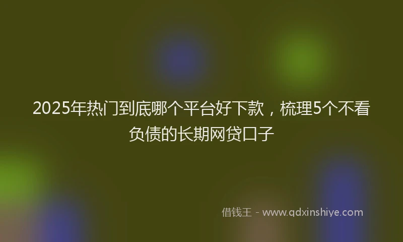 2025年热门到底哪个平台好下款，梳理5个不看负债的长期网贷口子