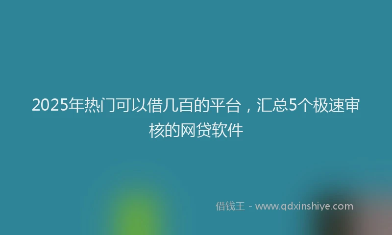 2025年热门可以借几百的平台，汇总5个极速审核的网贷软件