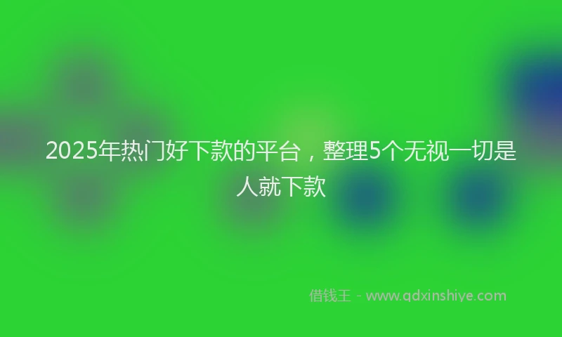 2025年热门好下款的平台，整理5个无视一切是人就下款