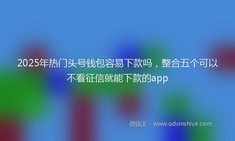 2025年热门头号钱包容易下款吗，整合五个可以不看征信就能下款的app