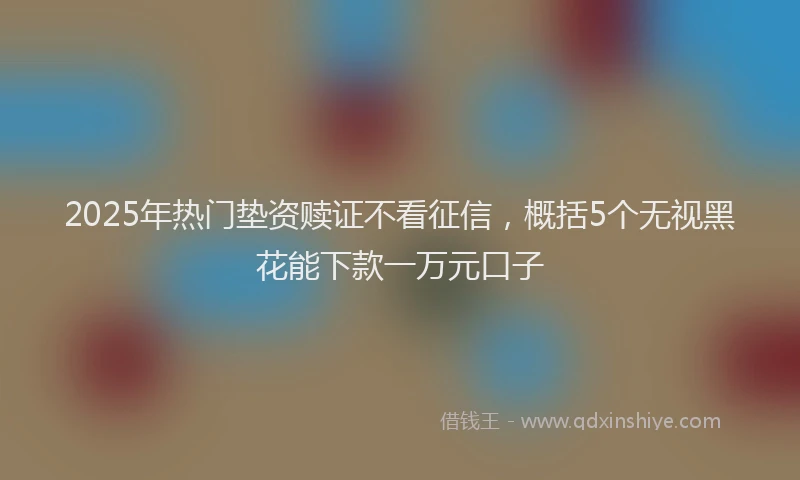 2025年热门垫资赎证不看征信，概括5个无视黑花能下款一万元口子