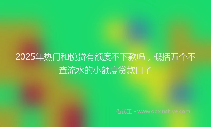 2025年热门和悦贷有额度不下款吗，概括五个不查流水的小额度贷款口子