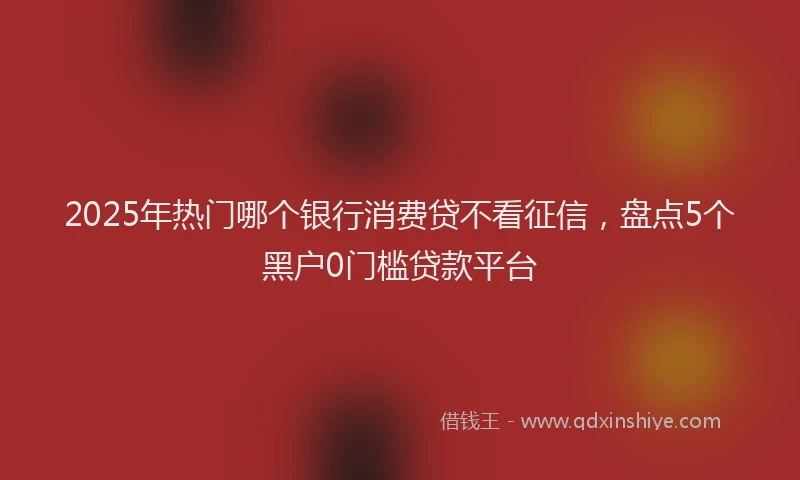2025年热门哪个银行消费贷不看征信，盘点5个黑户0门槛贷款平台