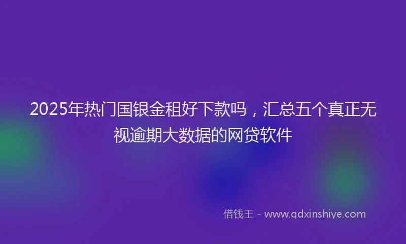 2025年热门国银金租好下款吗，汇总五个真正无视逾期大数据的网贷软件