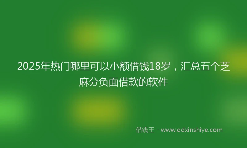 2025年热门哪里可以小额借钱18岁，汇总五个芝麻分负面借款的软件