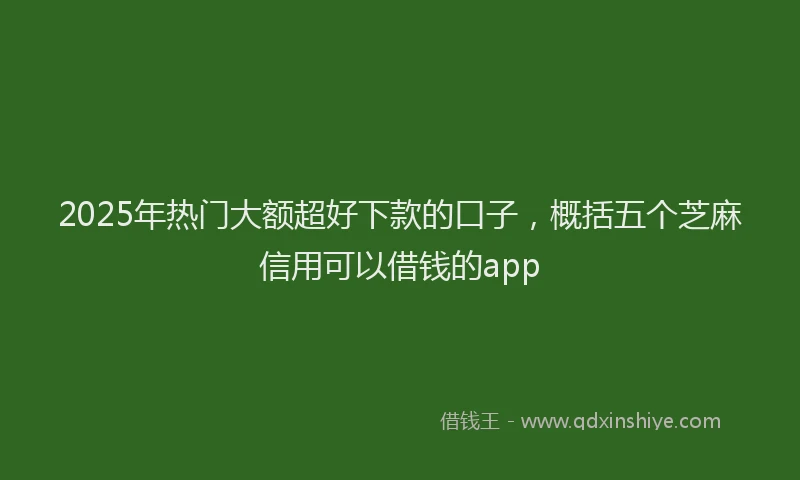 2025年热门大额超好下款的口子，概括五个芝麻信用可以借钱的app