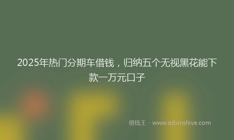 2025年热门分期车借钱，归纳五个无视黑花能下款一万元口子