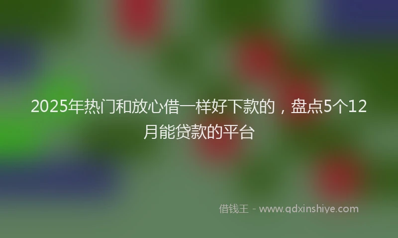 2025年热门和放心借一样好下款的，盘点5个12月能贷款的平台