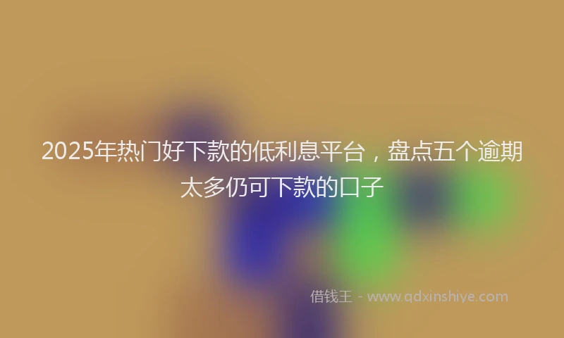 2025年热门好下款的低利息平台，盘点五个逾期太多仍可下款的口子