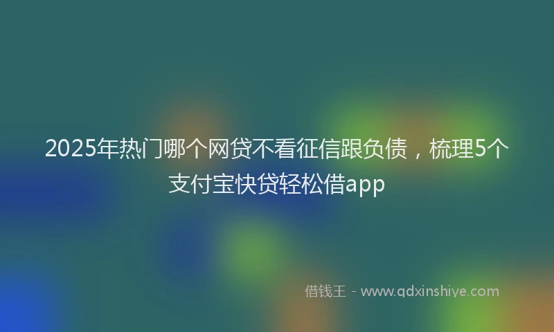 2025年热门哪个网贷不看征信跟负债，梳理5个支付宝快贷轻松借app