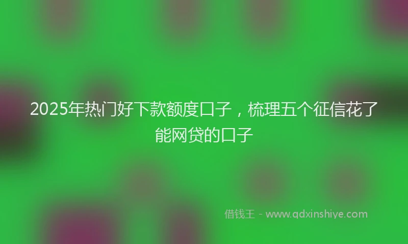 2025年热门好下款额度口子，梳理五个征信花了能网贷的口子