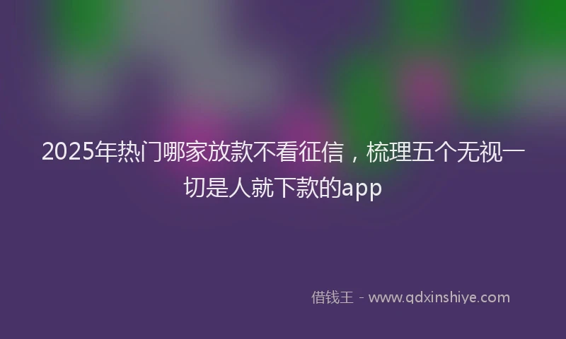 2025年热门哪家放款不看征信，梳理五个无视一切是人就下款的app