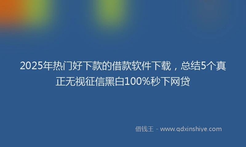 2025年热门好下款的借款软件下载，总结5个真正无视征信黑白100%秒下网贷