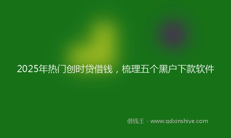 2025年热门创时贷借钱，梳理五个黑户下款软件