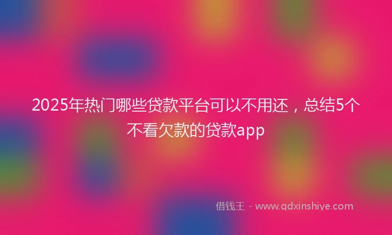 2025年热门哪些贷款平台可以不用还，总结5个不看欠款的贷款app
