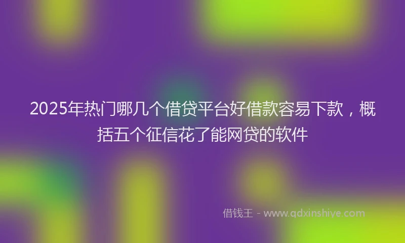2025年热门哪几个借贷平台好借款容易下款，概括五个征信花了能网贷的软件