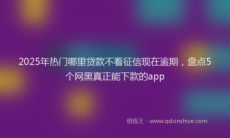 2025年热门哪里贷款不看征信现在逾期，盘点5个网黑真正能下款的app