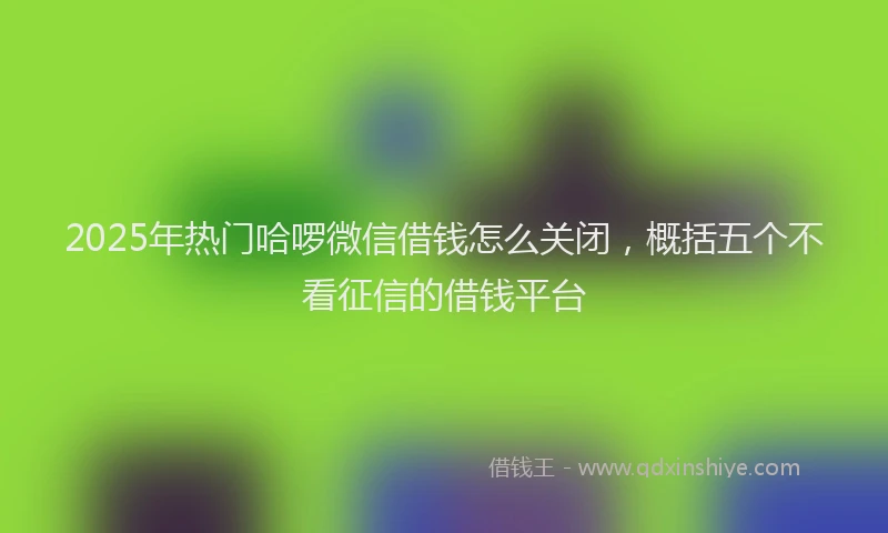 2025年热门哈啰微信借钱怎么关闭，概括五个不看征信的借钱平台